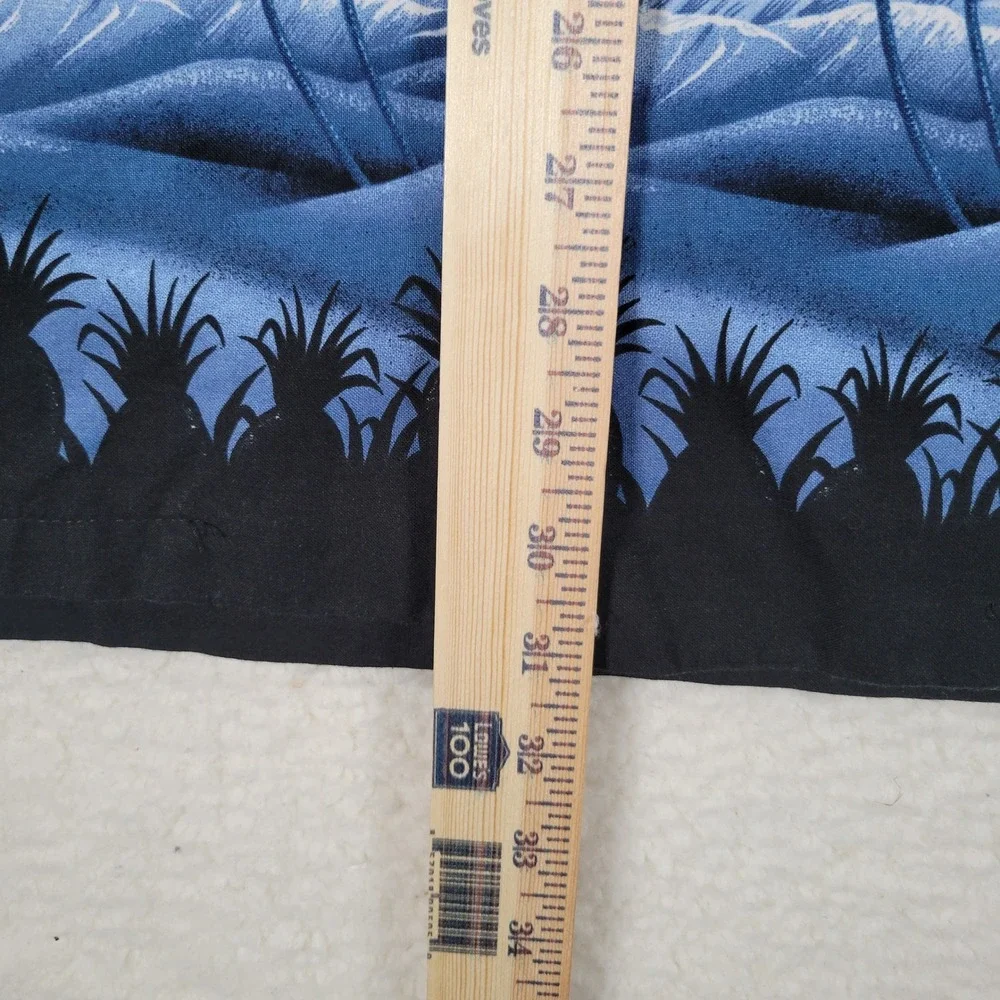 RJC Hawaiian Shirt Mens 3XL Blue‎ Tropical Scenic Palm Tree Short Sleeve Camp